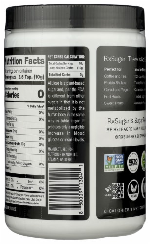 RxSugar® Nutritious Sugar Perspective: back