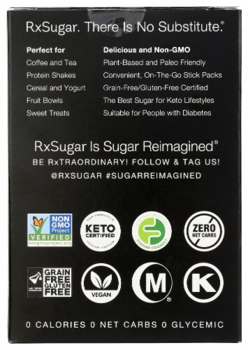 RxSugar® Thirty Stick Pack Carton Perspective: back