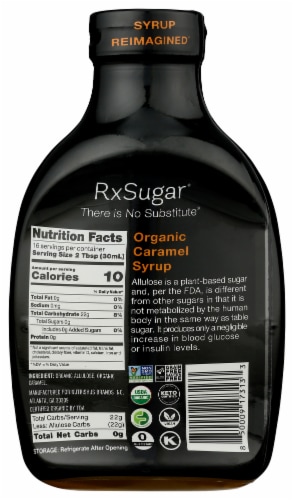 RxSugar® Organic Caramel Syrup Perspective: back