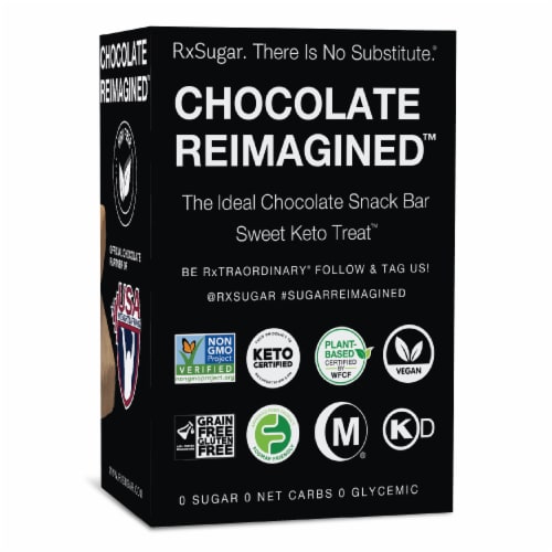 RxSugar Vanilla Creme Swealthy Snax, Diabetes & Keto Friendly, Sugar-Free Candy Bars Perspective: back