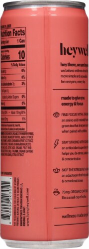 Heywell® Strawberry Lemon Sparkling Energy + Focus Drink Can Perspective: back