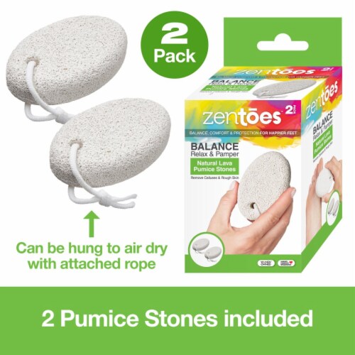 ZenToes Natural Lava Pumice Stone Pedicure Callus Remover Bar, Exfoliate Rough Skin - 2 Count Perspective: back