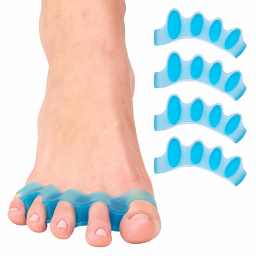 ZenToes 4 Silicone Toe Spacers Correct Toe Alignment, Bunion, Hammertoe Straighteners - Blue Perspective: back