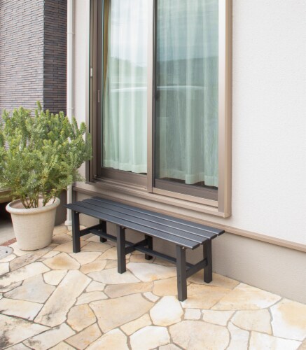 Aluminium Bench 150cm Powder Coated Gray Perspective: back