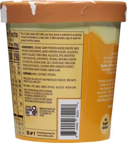 Nick's® Butter PeKan Swedish-Style Light Ice Cream Perspective: back