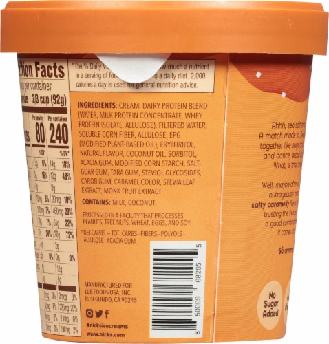 Nick's® Swedish Style Salta Karamell Light Ice Cream Pint Perspective: back
