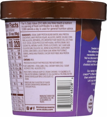 Nick's® Triple Choklad Swedish-Style Light Ice Cream Perspective: back