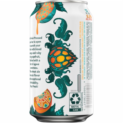 Wicked Weed Brewing Mango Pineapple Guava Fresh Pressed Wheat Ale Perspective: back