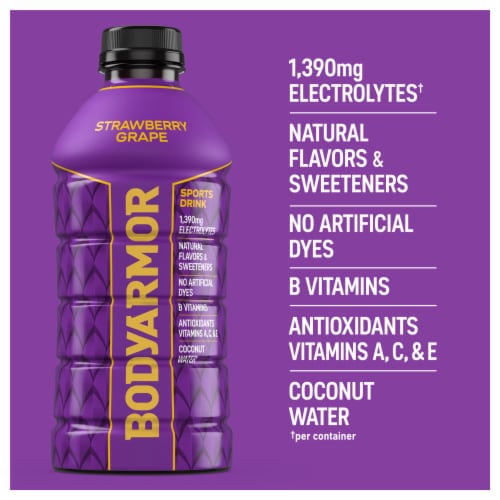BODYARMOR® Sports Drink Strawberry Grape Bottle Perspective: back