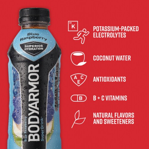 BODYARMOR® Sports Drink Blueberry Raspberry Bottle Perspective: back