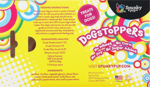 Dogstoppers Cheese Flavor Dog Treats Perspective: back