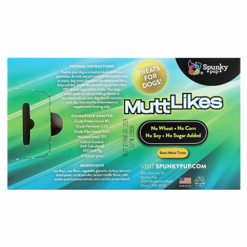 Spunky Pup MuttLikes Treats for Dogs Turkey Perspective: back