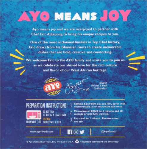 AYO Foods Waakye Beans & Rice Frozen Meal Perspective: back
