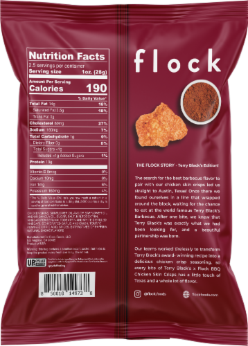 Flock Terry Black's Barbeque Chicken Skin Crisps Perspective: back