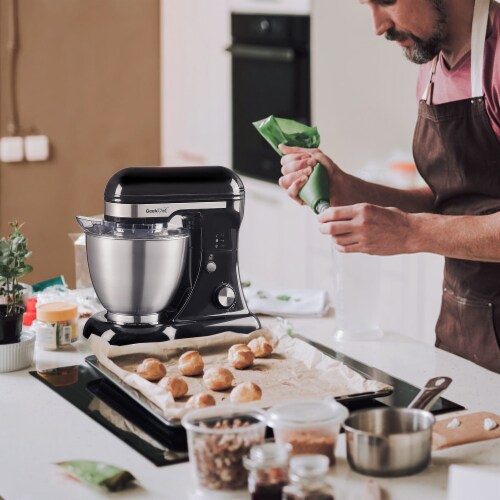 Geek Chef GSM45B Stainless Steel 4.8 Qt Bowl 12 Speed Baking Food Stand Mixer Perspective: back