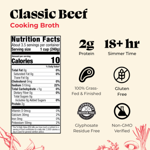 Kettle & Fire Beef Cooking Broth Made with Grass-Fed Beef Bones Perspective: back
