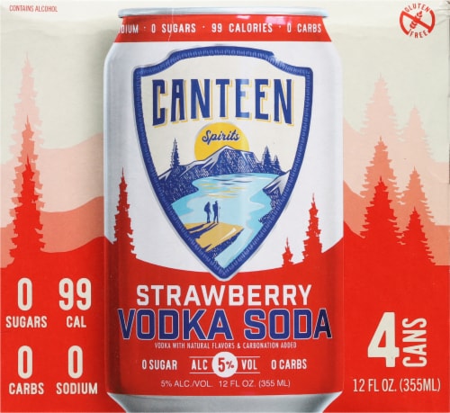 Canteen Spirits Strawberry Vodka Soda Ready to Drink Cocktail Perspective: back