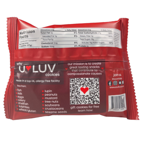 U-Luv® Chocolate Cherry Passion Cherry Brownie Cookie Perspective: back