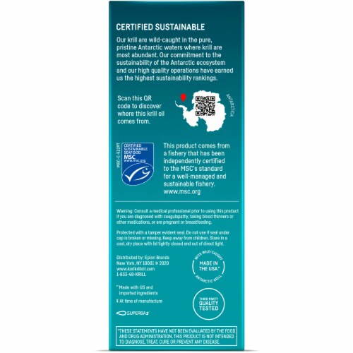 Kori Pure Antarctic Krill Oil Softgels 400mg Perspective: back
