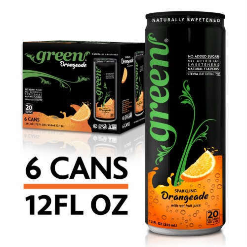 Green® Orangeade Soda Cans Perspective: back