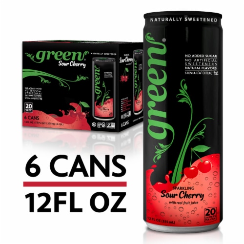 Green® Sour Cherry Soda Cans Perspective: back
