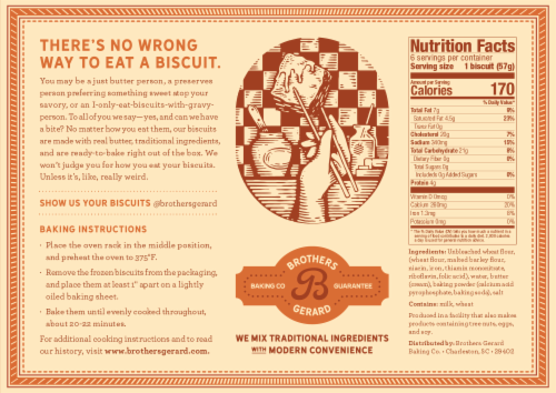 Brothers Gerard Baking Co.® Frozen Biscuits Perspective: back