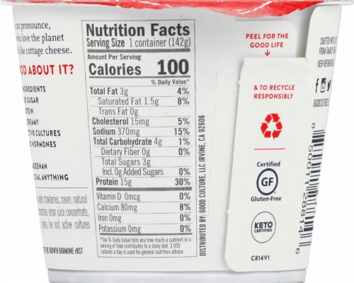 Good Culture® Simply Strawberry Cottage Cheese Perspective: back