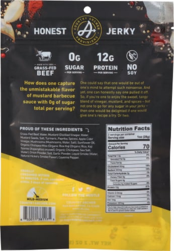 Country Archer Zero Sugar Mustard BBQ Beef Jerky Perspective: back