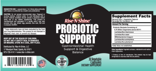 Rise-N-Shine Probiotics Gastrointestinal Health Support &Digestive Balance Perspective: back