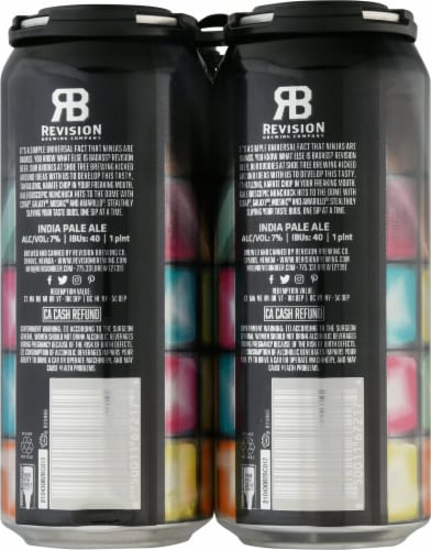 Revision Brewing Company Disco Ninja Northeast-Style Hazy IPA Perspective: back