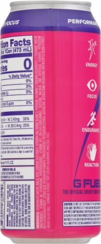 G FUEL Fazeberry Energy Drink Can Perspective: back