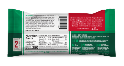 Red's® Steak Cilantro & Lime Burrito Perspective: back