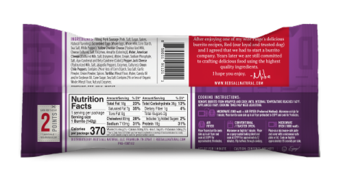 Red's® Sausage Egg & Cheese Frozen Breakfast Burrito Perspective: back
