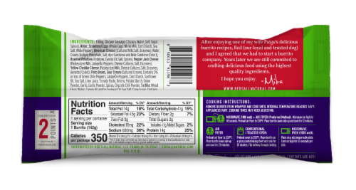 Red's® Chicken Sausage Burrito Perspective: back
