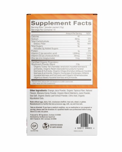 Om® Immune Multi Boost Orange & Elderberry Juice Drink Mix Perspective: back