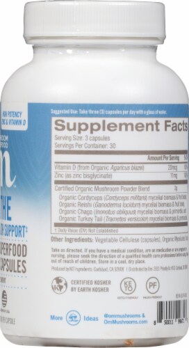 Om Breathe Mushroom Superfood Capsules Perspective: back
