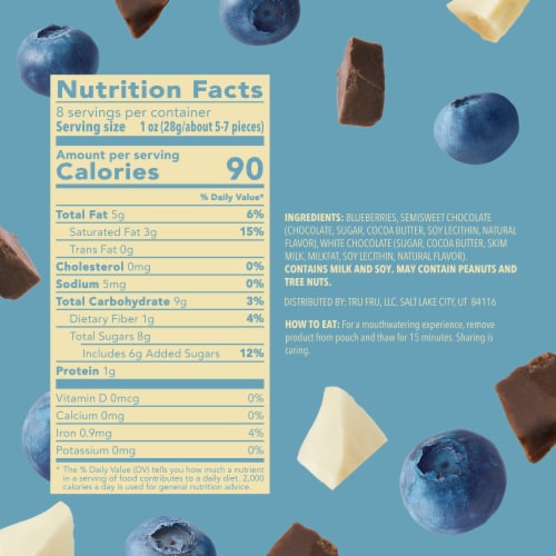 Tru Fru White & Dark Chocolate Frozen Blueberries Perspective: back