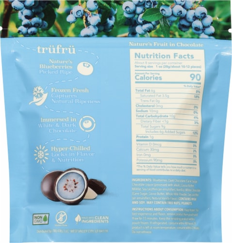 Tru Fru Nature's Blueberries Hyper-Chilled in White & Dark Chocolate Perspective: back