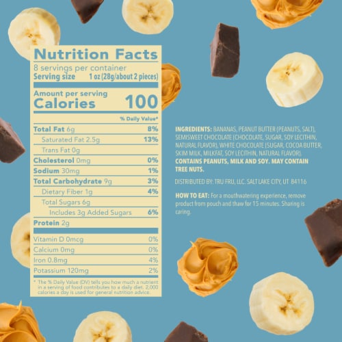 Tru Fru Nature's Bananas in Peanut Butter & Dark Chocolate Perspective: back