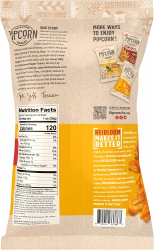 Pipcorn® Heirloom Snacks Honey Barbecue Twists Perspective: back