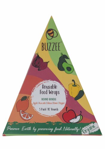 Buzzee® Round Resuable Food Wraps Bundle Perspective: back
