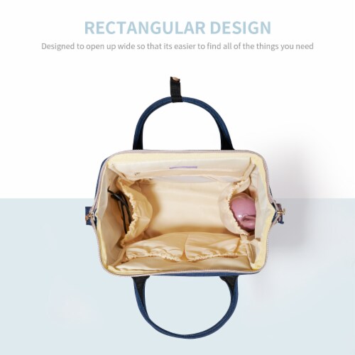 Sunveno Canvas Diaper bag Backpack, Travel Backpack, Vegan Leather Parents Nappy Bag Large Ca Perspective: back