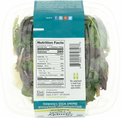 Simply Fresh Salads® Blueberry Walnut Salad with Chicken Perspective: back