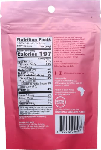 House of Macadamia Namibian Sea Salt Nuts Perspective: back