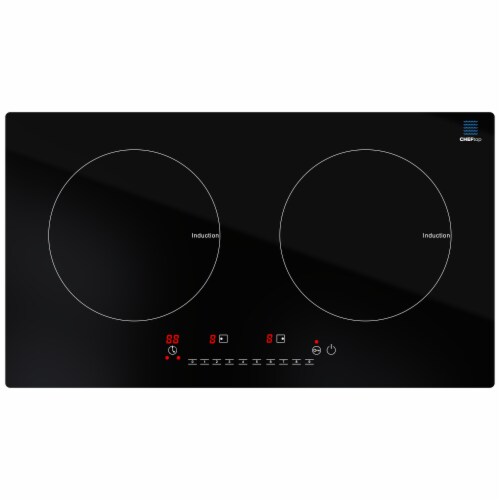 Cheftop Induction 2 Burner Cooktop - Portable 120V Digital Ceramic Top 2 Burner Electric Cook Perspective: back
