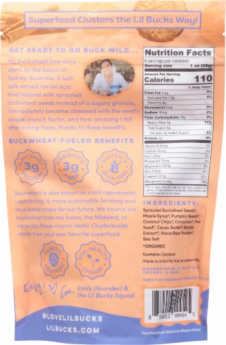 Lil Bucks® Clusterbucks® Snickerdoodle Superfood Granola Clusters Perspective: back