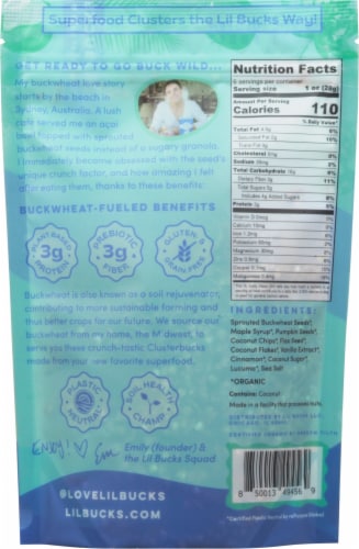 Lil Bucks® Clusterbucks® Coconut Maple Superfood Granola Clusters Perspective: back