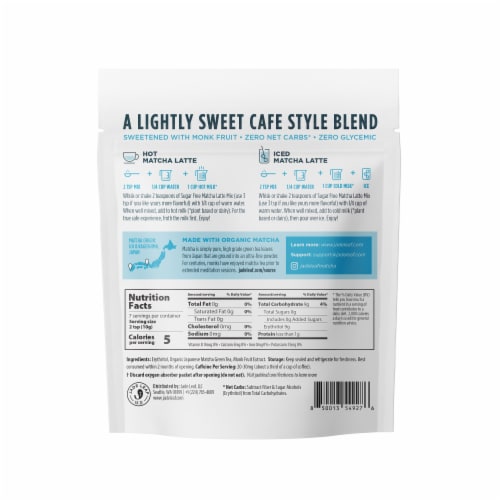 Jade Leaf Sugar Free Matcha Latte Mix Perspective: back