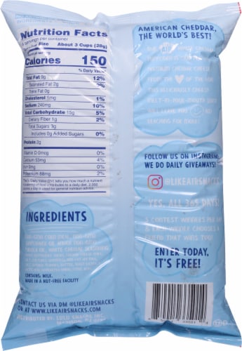 Like Air® White Cheddar Puffcorn Chips Perspective: back