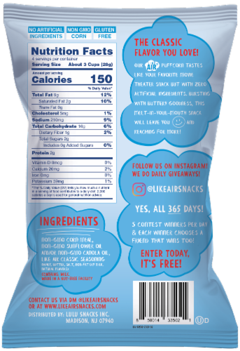 Like Air® Classic Puffcorn Chips Perspective: back